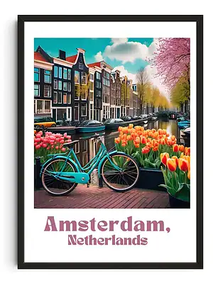Amsterdam Travel Poster