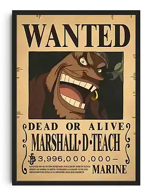Blackbeard One Piece Wanted Poster