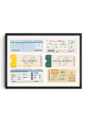 Boarding Pass Vintage Travel Aesthetic