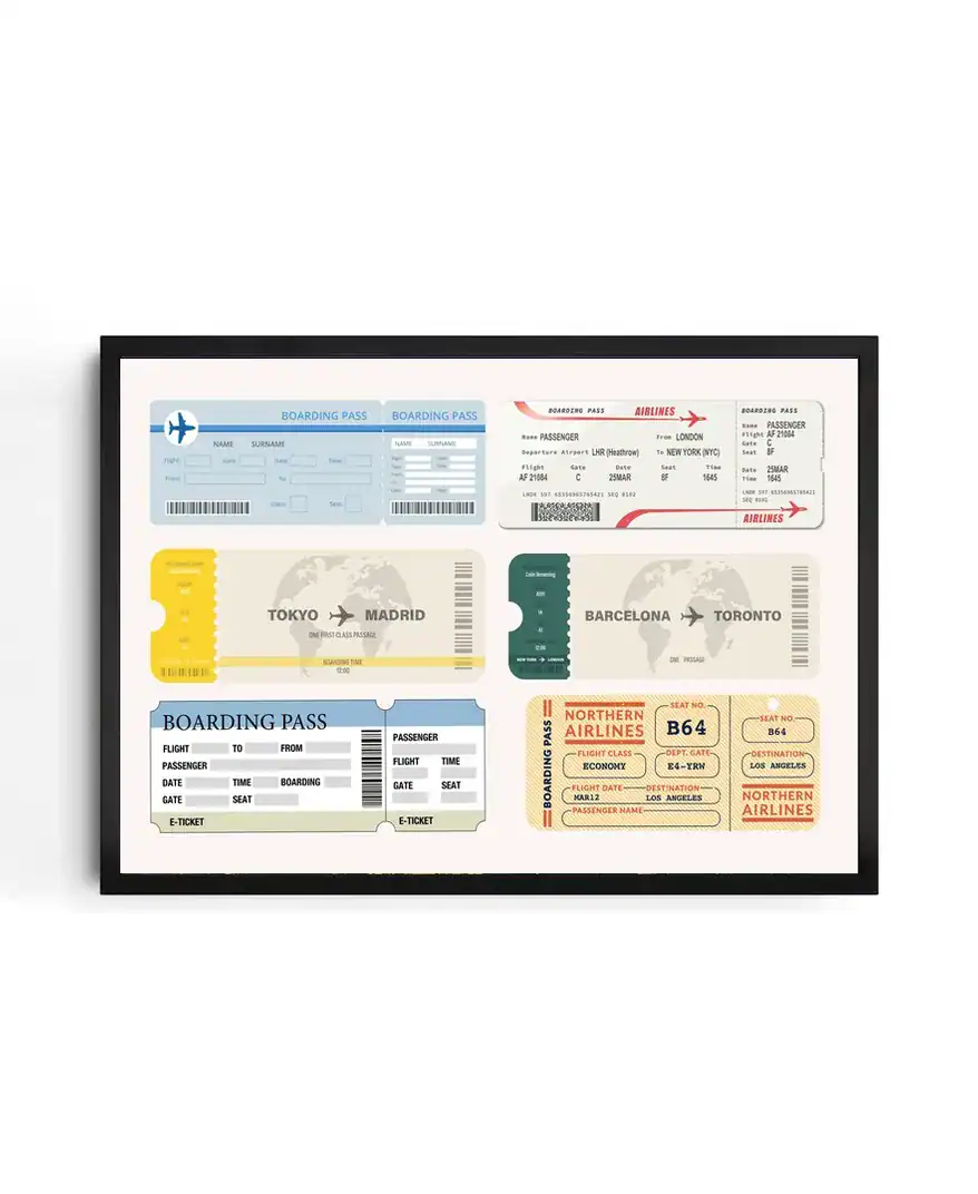 Boarding Pass Vintage Travel Aesthetic