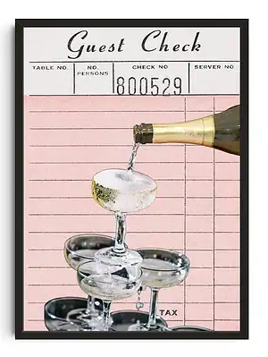 Champagne Party Guest Check Print