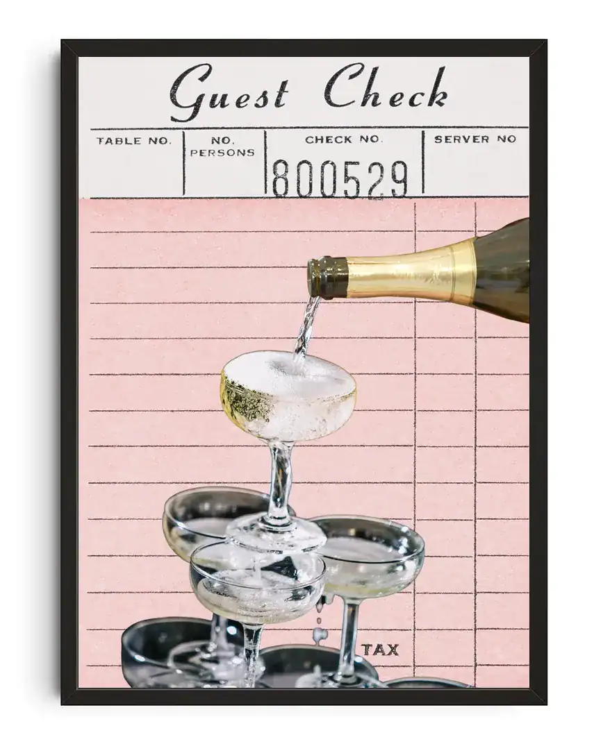 Champagne Party Guest Check Print