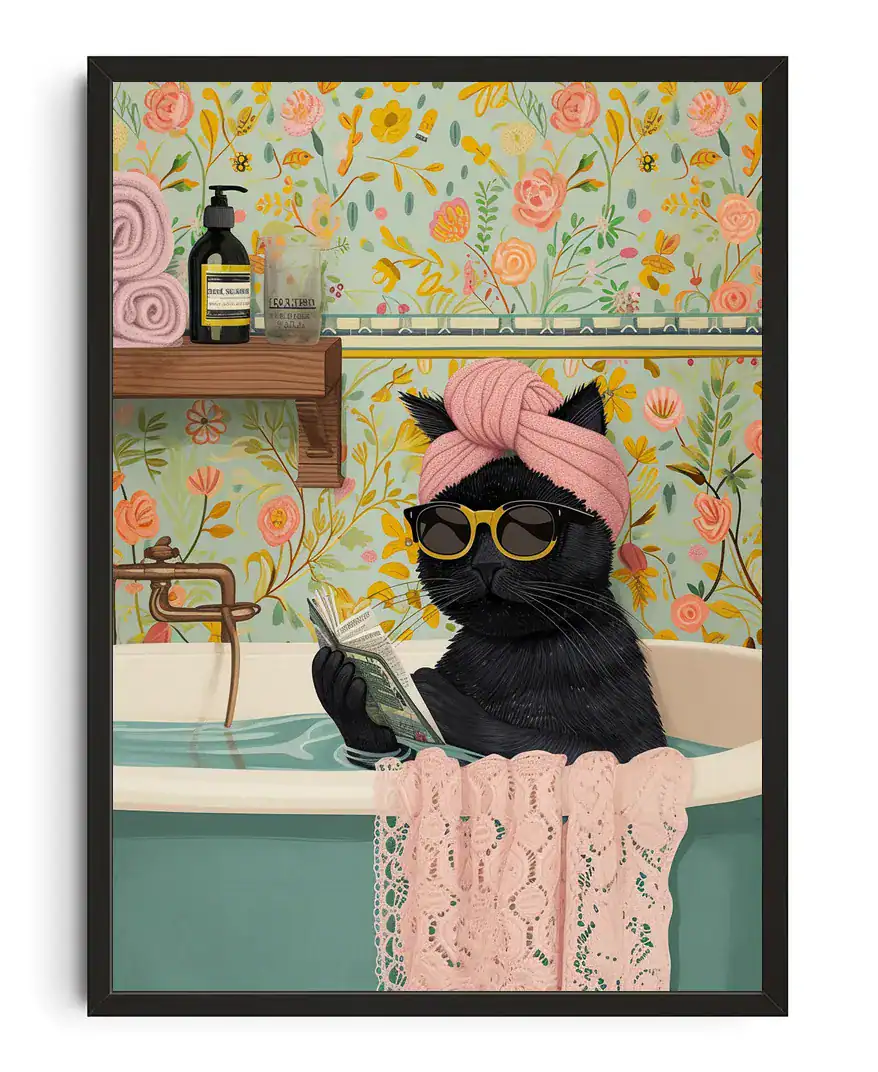 Chic Black Cat Relaxation