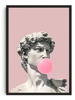 David Statue Bubblegum Print