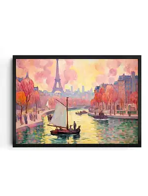 Dreamy Pink Paris Scene Artwork