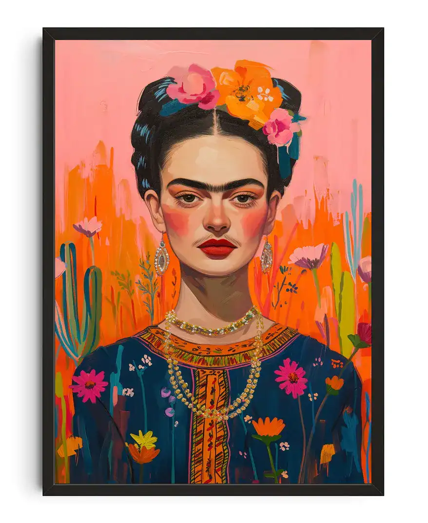 Frida Kahlo Floral Portrait Print