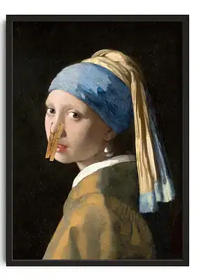 Girl With A Pea Clothespin Toilet