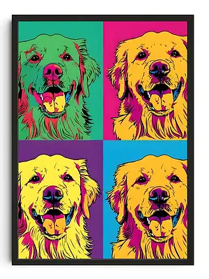 Golden Retriever Warhol Style Grid