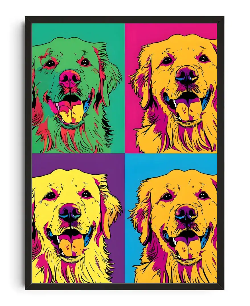 Golden Retriever Warhol Style Grid