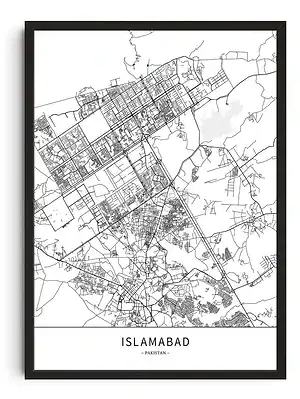 Islamabad Map Art