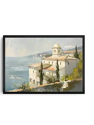 Landscape With Buildings By Sea