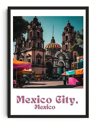 Mexico City Travel Poster