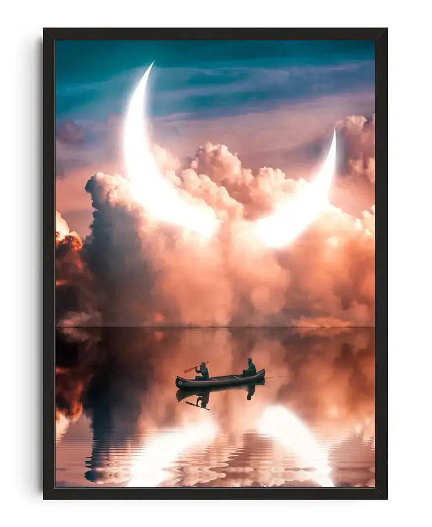 Moonlit Canoe Dreamscape