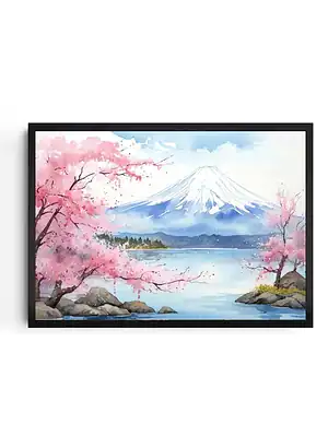 Mount Fuji Watercolor Print