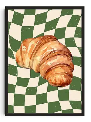 Retro Croissant Poster