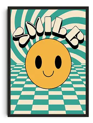 Retro Smiley Aesthetic Print