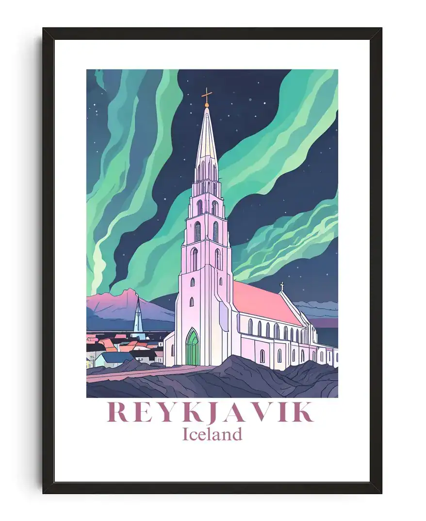 Reykjavik Travel Poster
