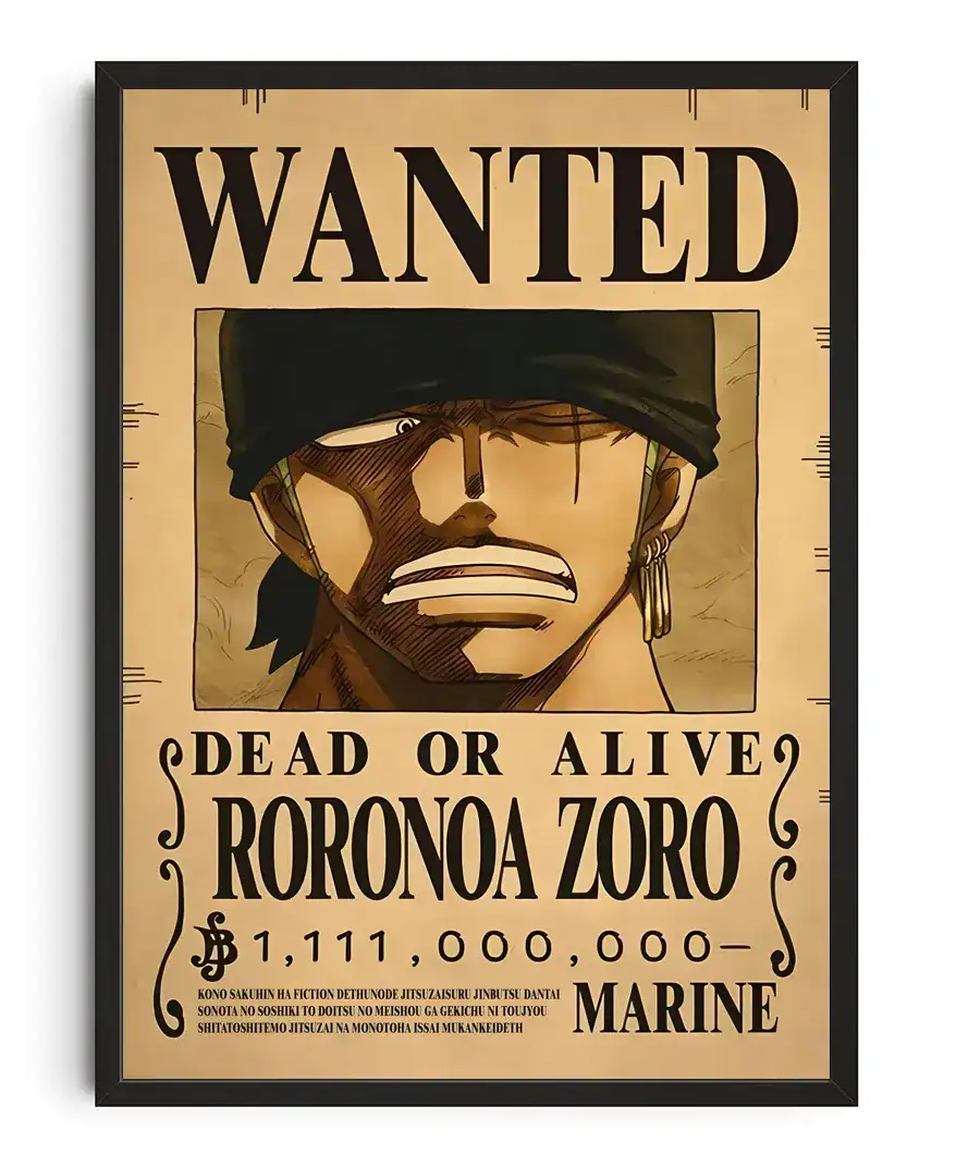 Roronoa Zoro One Piece Wanted Poster