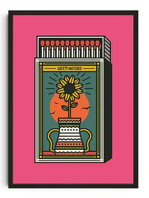Sunflower Safety Matches Print