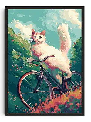 Whimsical Cat Bike Ride